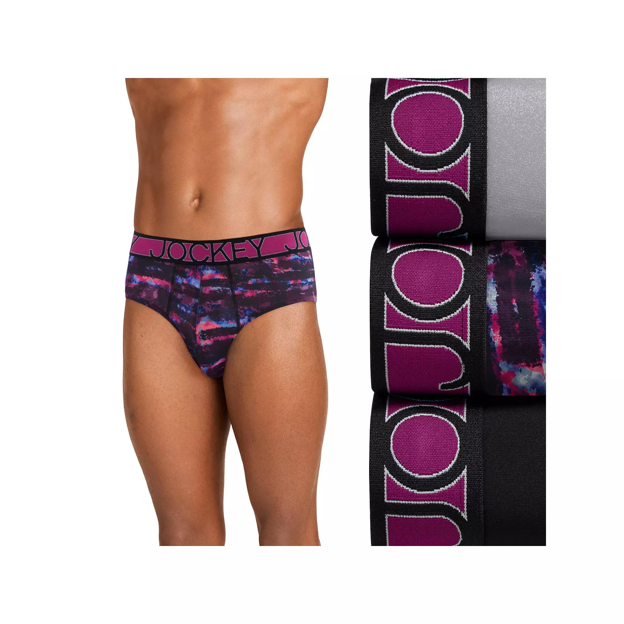 Men's Jockey® 3-Pack Active Microfiber Briefs, Size: Large, Black Product Image