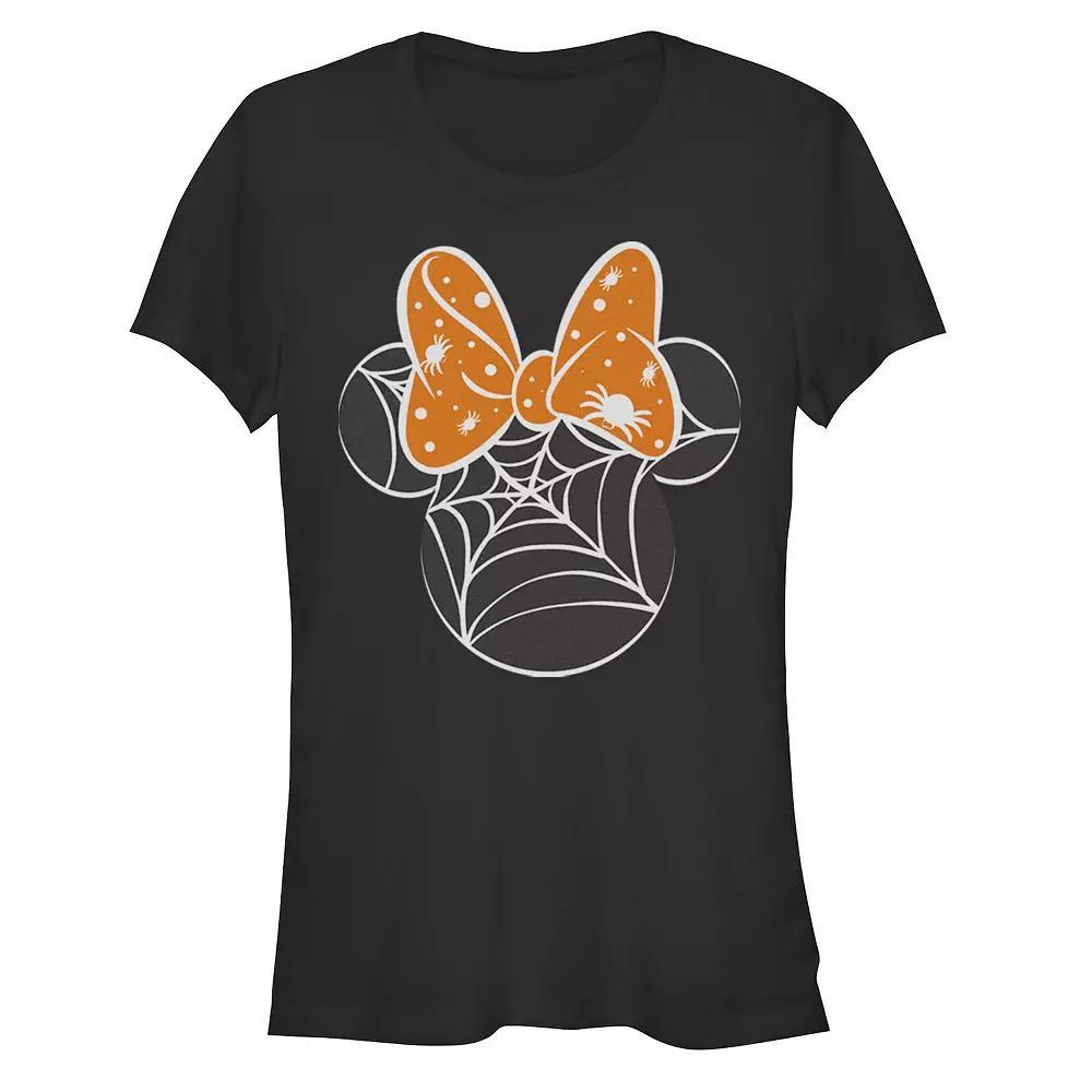 Disney's Minnie Mouse Spiders And Webs Juniors' Fitted Graphic Tee, Girl's, Size: Small, Black Product Image