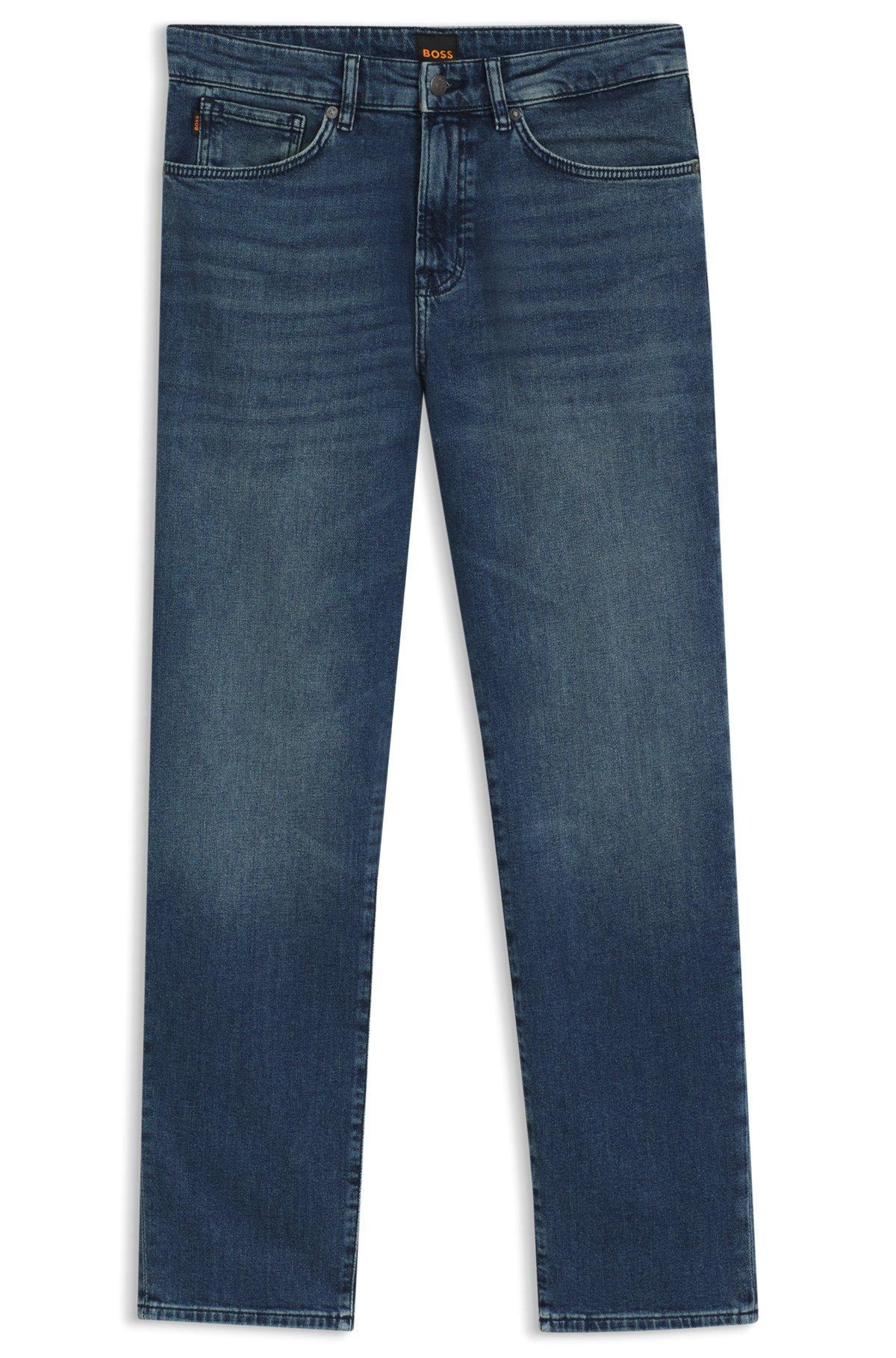 Maine Regular-fit jeans in mid-blue comfort-stretch denim Product Image