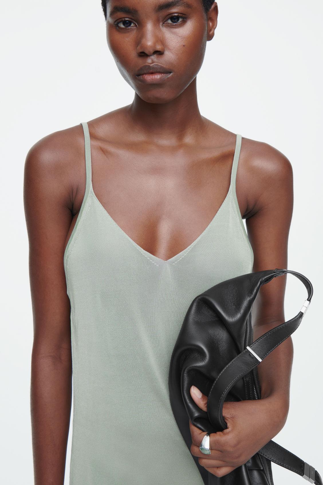THE SHEER KNITTED SLIP DRESS Product Image