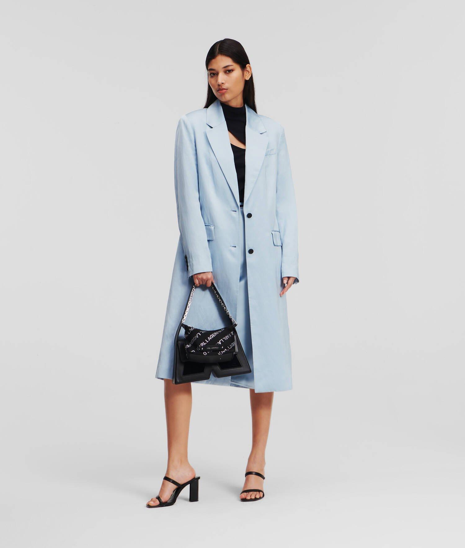SATIN  LONGLINE TAILORED COAT Product Image