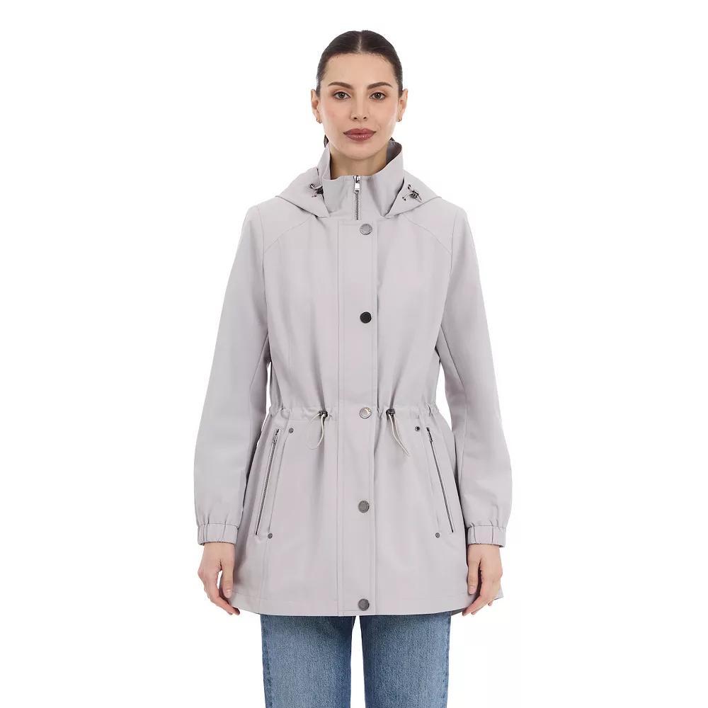 Women's London Fog Snap-Front Removable Hood Anorak Jacket, Size: Large, Volcanic Rock Product Image