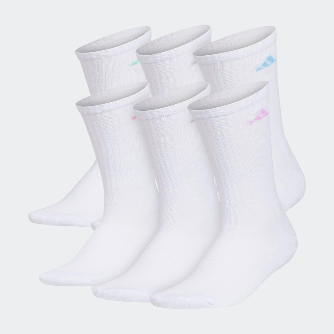 Women's adidas 6-Pack Athletic Crew Socks, Size: 5-10, Black Product Image