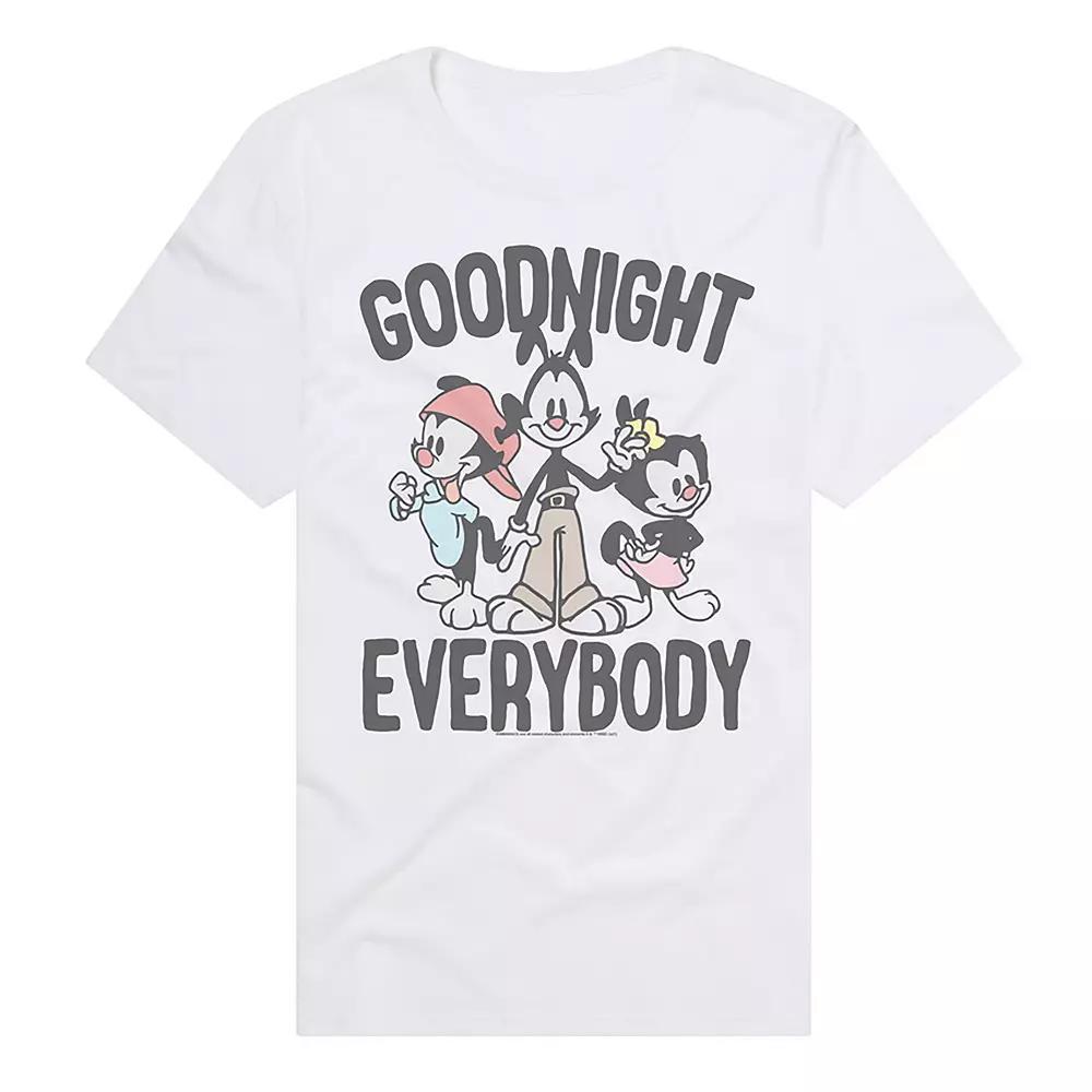 Men's Animaniacs Goodnight Everybody Graphic Tee, Size: Large, White Product Image