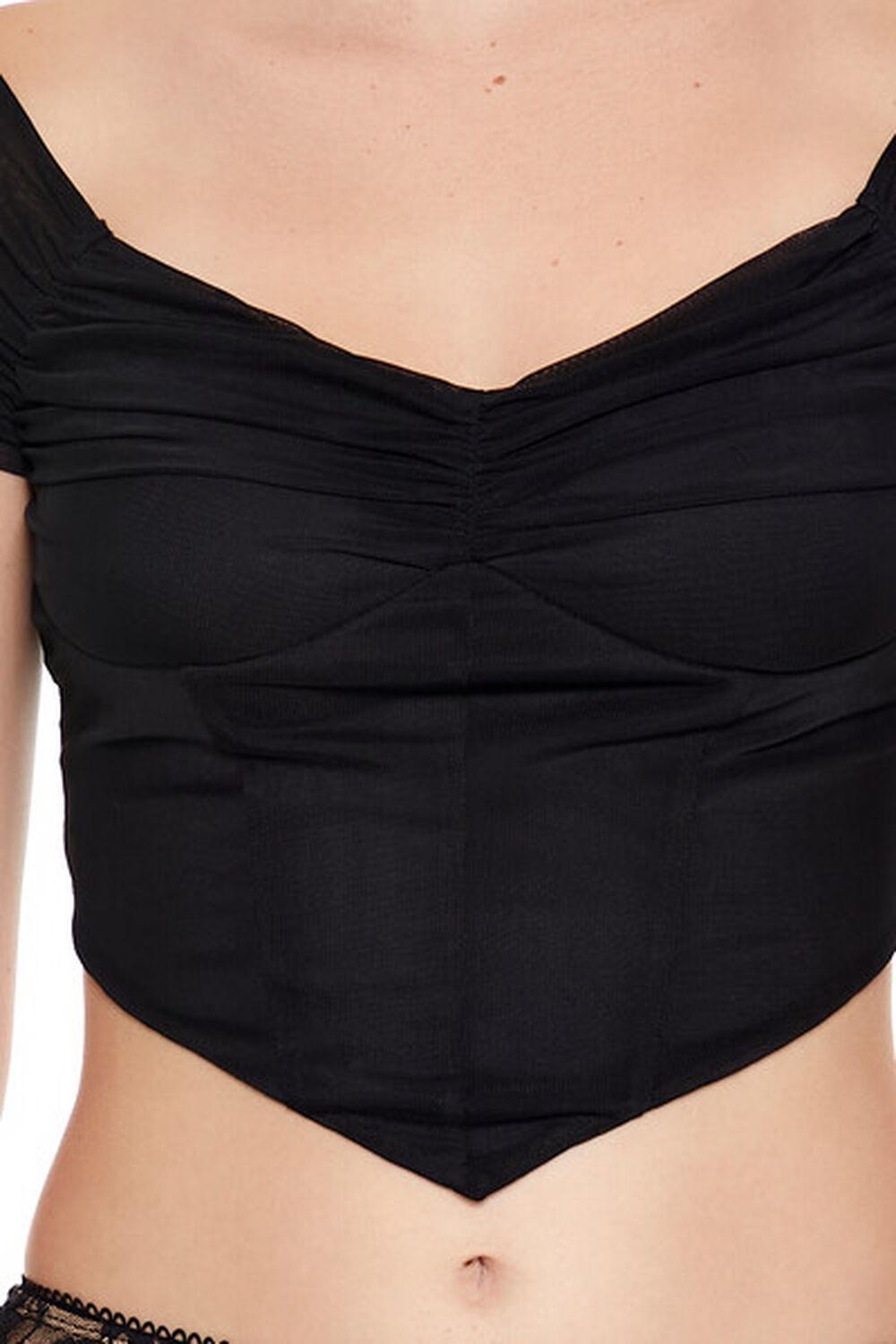 Ruched Mesh Crop Top | Forever 21 Product Image