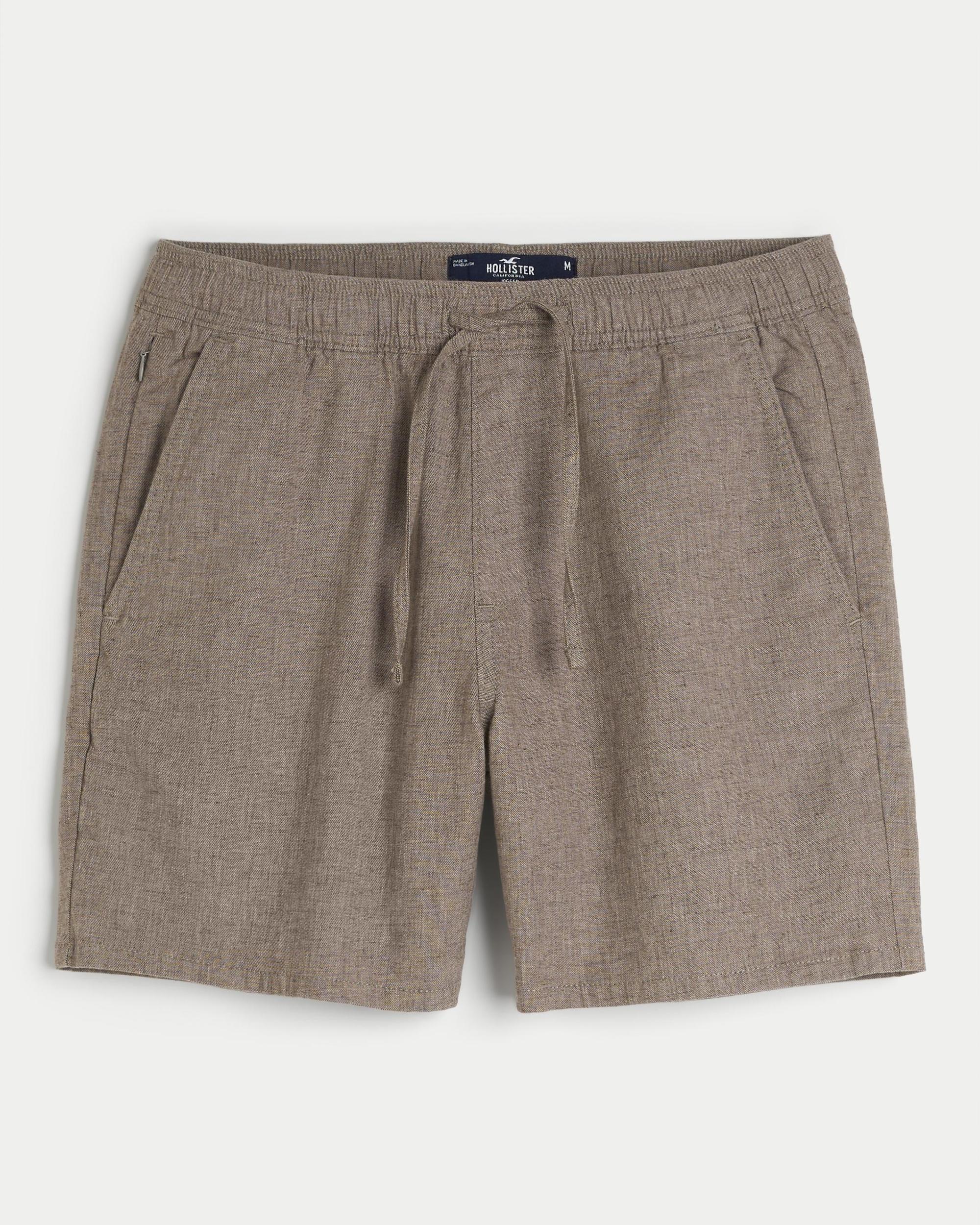 Linen-Blend Jogger Shorts 7" Product Image