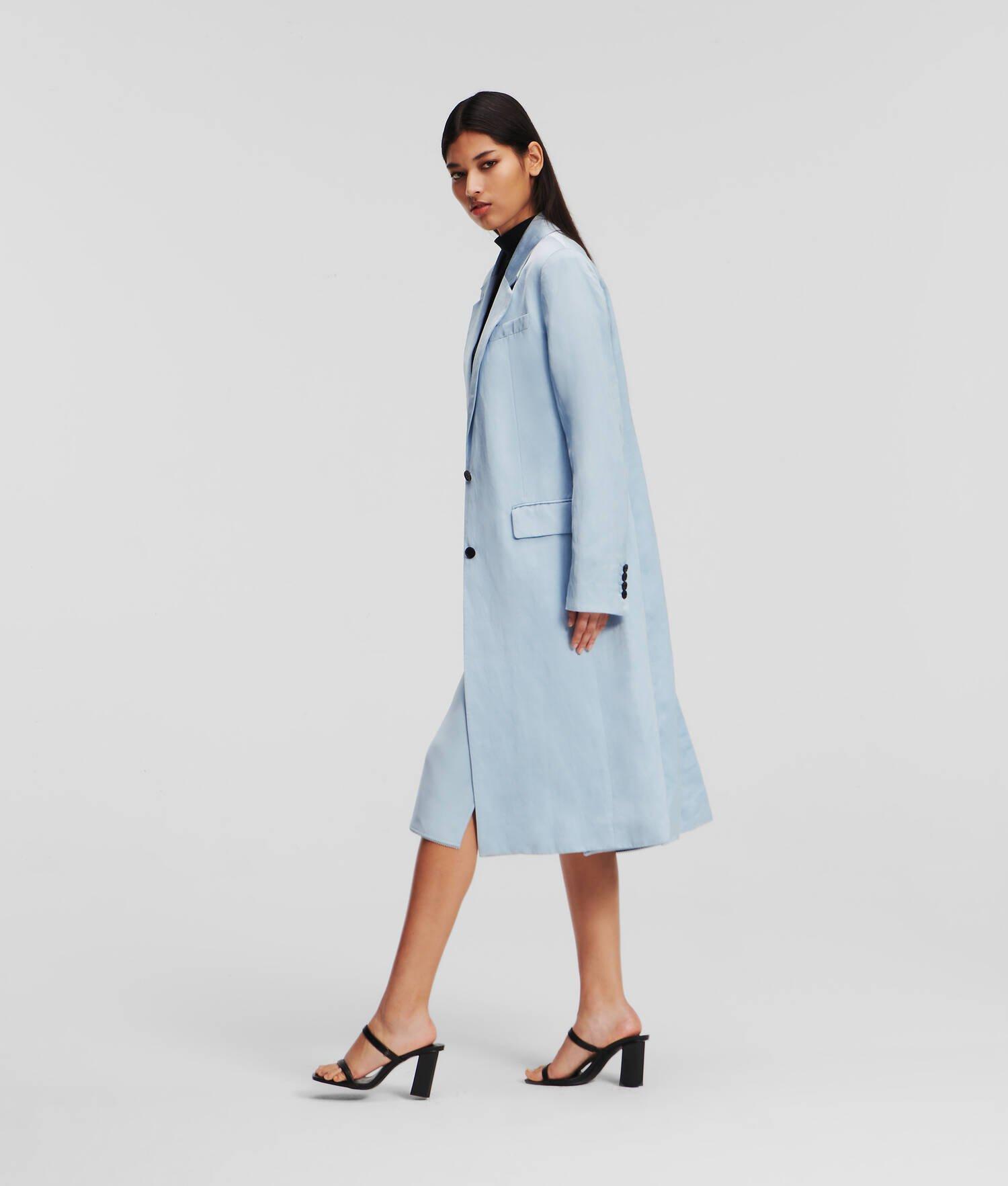 SATIN  LONGLINE TAILORED COAT Product Image