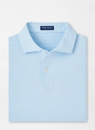 Peter Millar Mens Ambrose Performance Jersey Polo | Color: Blue Frost | Size: M Product Image