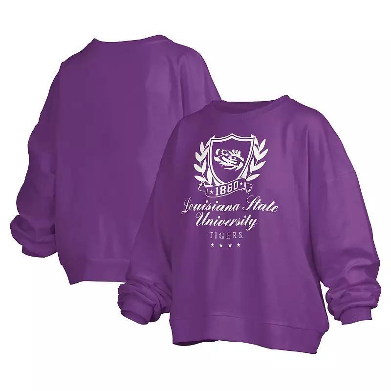 Women's Pressbox Black Wisconsin Badgers Big Aug Script Janice Oversized Pullover Sweatshirt, Size: XL Product Image