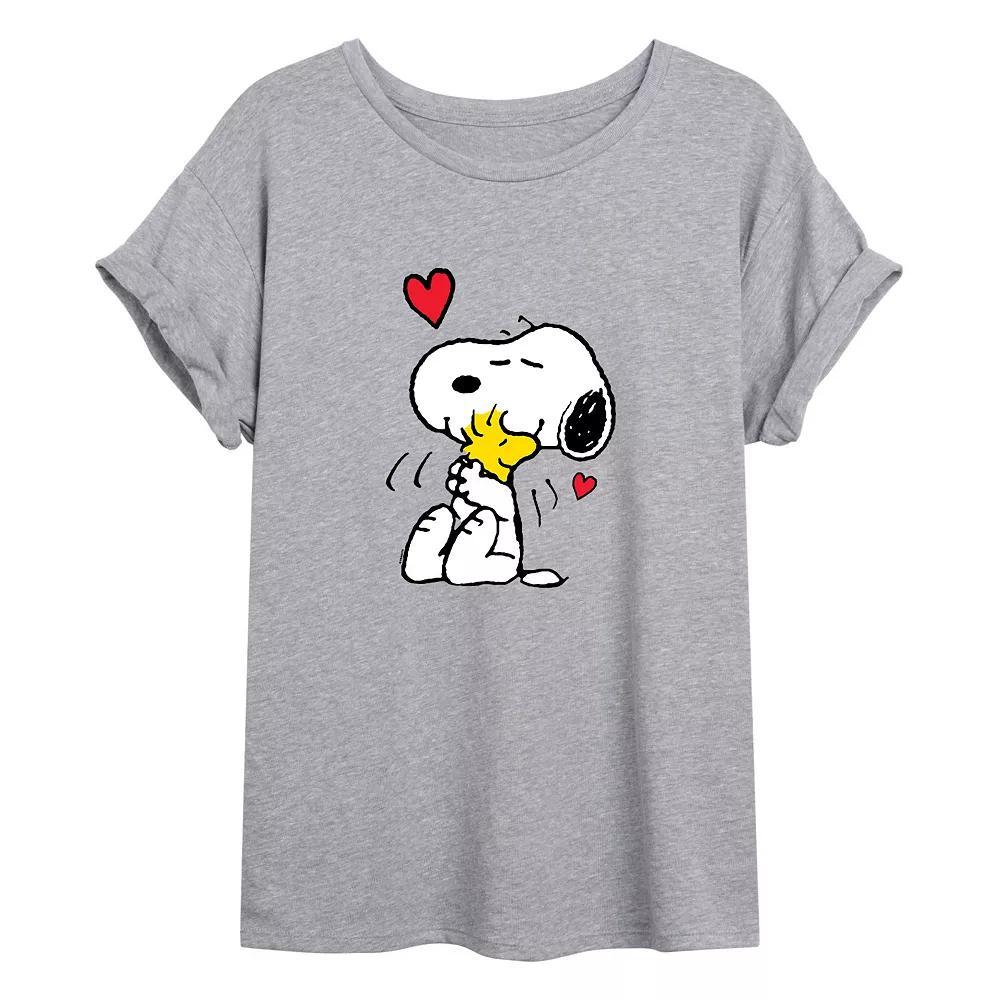 Juniors Peanuts Snoopy Hug Oversized Tee, Girls Product Image