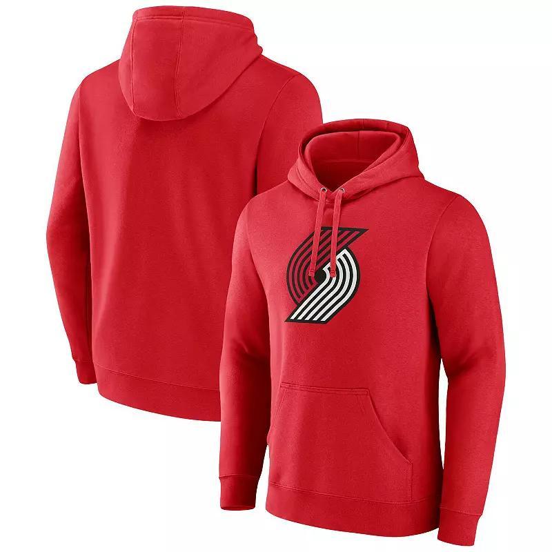 Men's Fanatics Branded  Red Portland Trail Blazers Primary Logo Pullover Hoodie, Size: 2XL Product Image