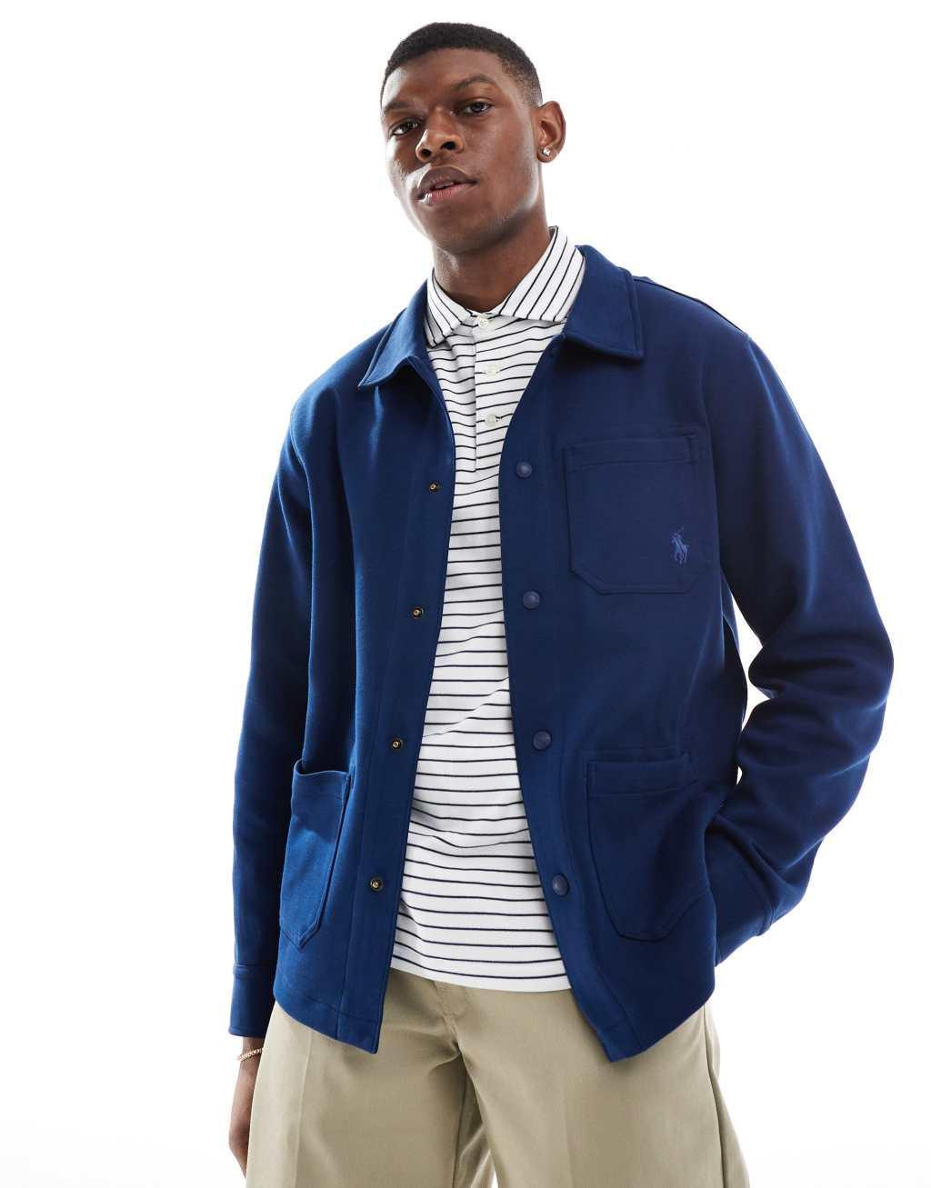 Polo Ralph Lauren icon logo all weather chore jacket in mid blue Product Image