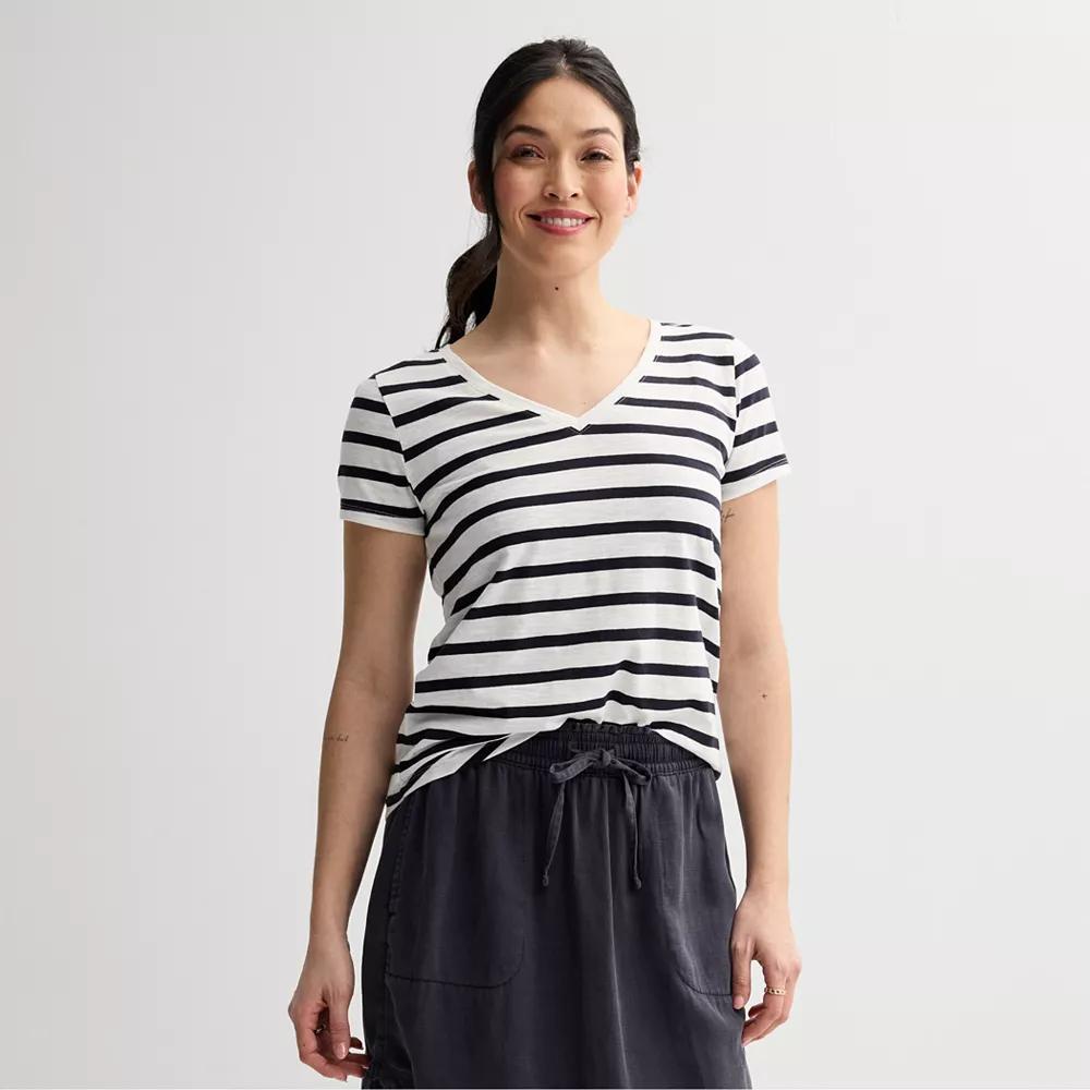 Womens Sonoma Goods For Life Everyday Short Sleeve V-Neck Tee Product Image