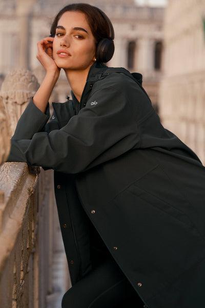 Rain Or Shine Long Coat - Charcoal Green Product Image