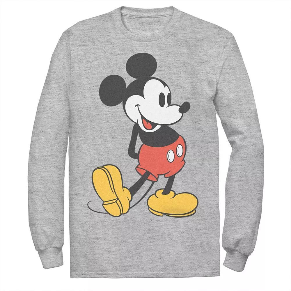 Disney's Mickey Mouse Big & Tall Vintage Leg Kick Long Sleeve Tee, Men's, Size: XL Tall, Athletic Grey Product Image