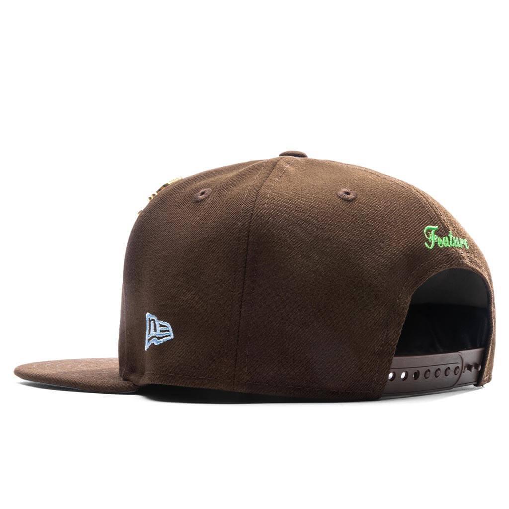Feature x New Era Old English Calabasas Snapback - Brown/Sky Male Product Image