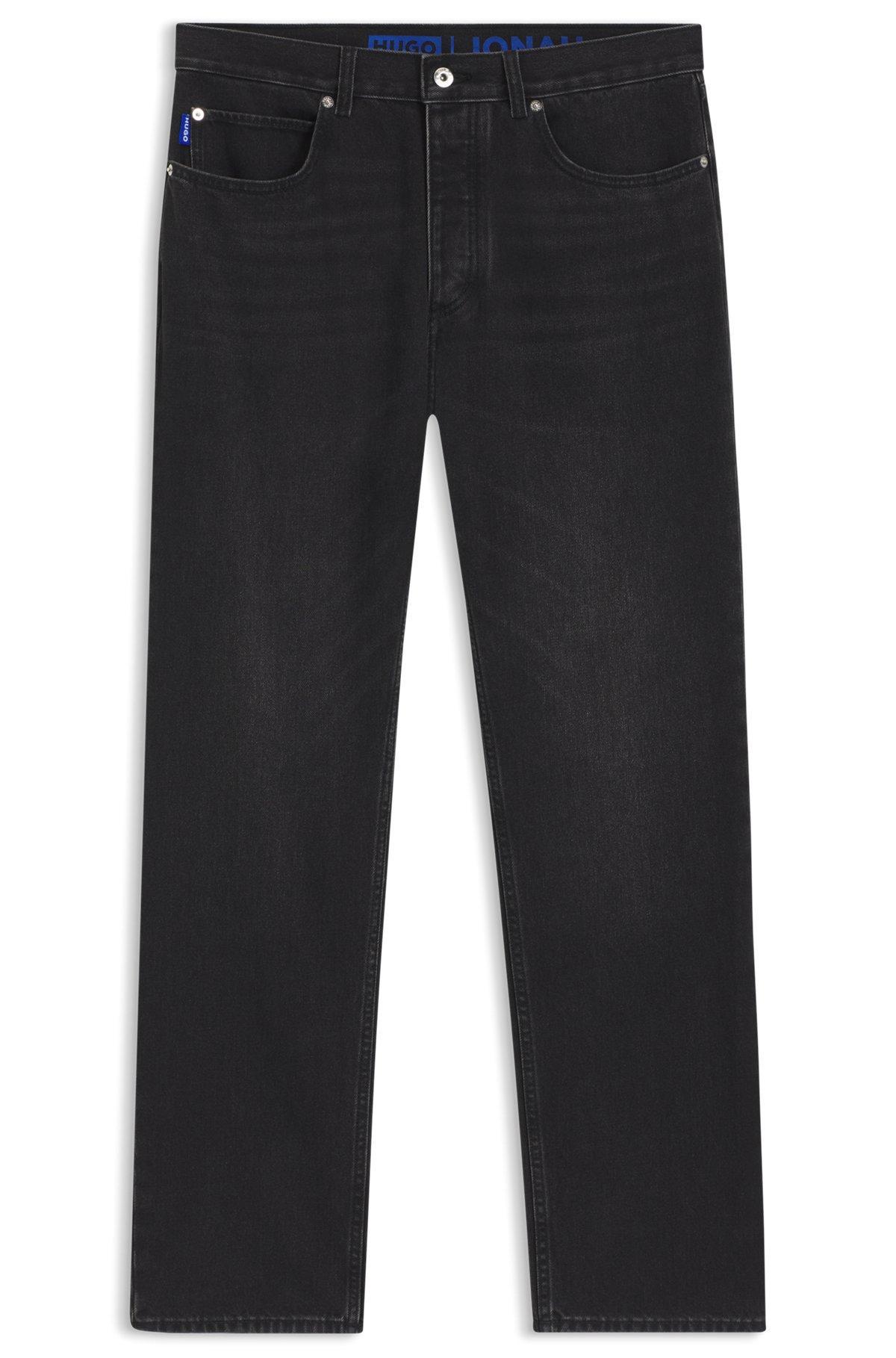 Regular-fit jeans in dark-gray denim Product Image