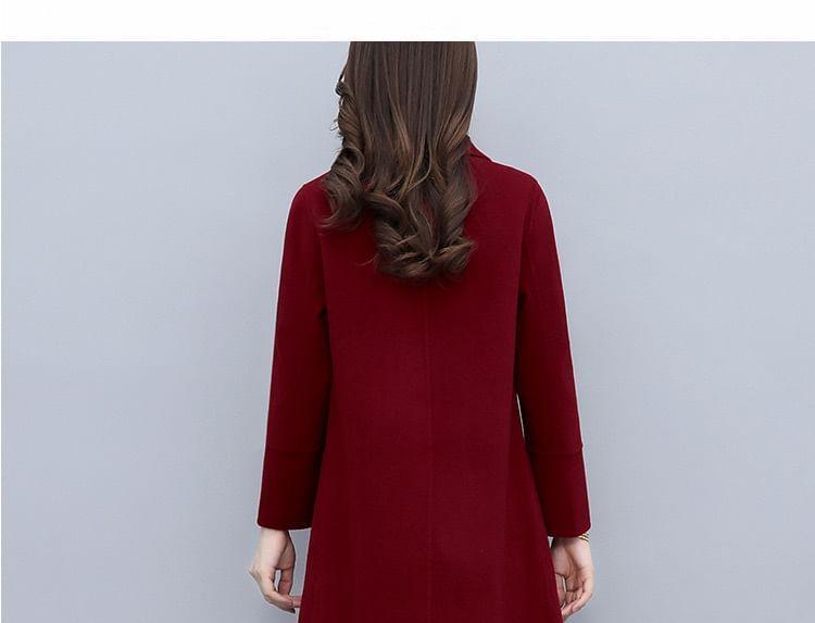 Collared Plain Button Coat Product Image