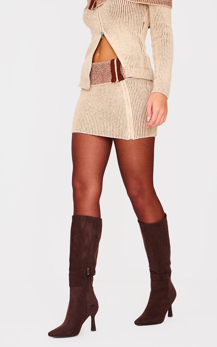 Rust Two Tone Foldover Micro Mini Skirt Product Image