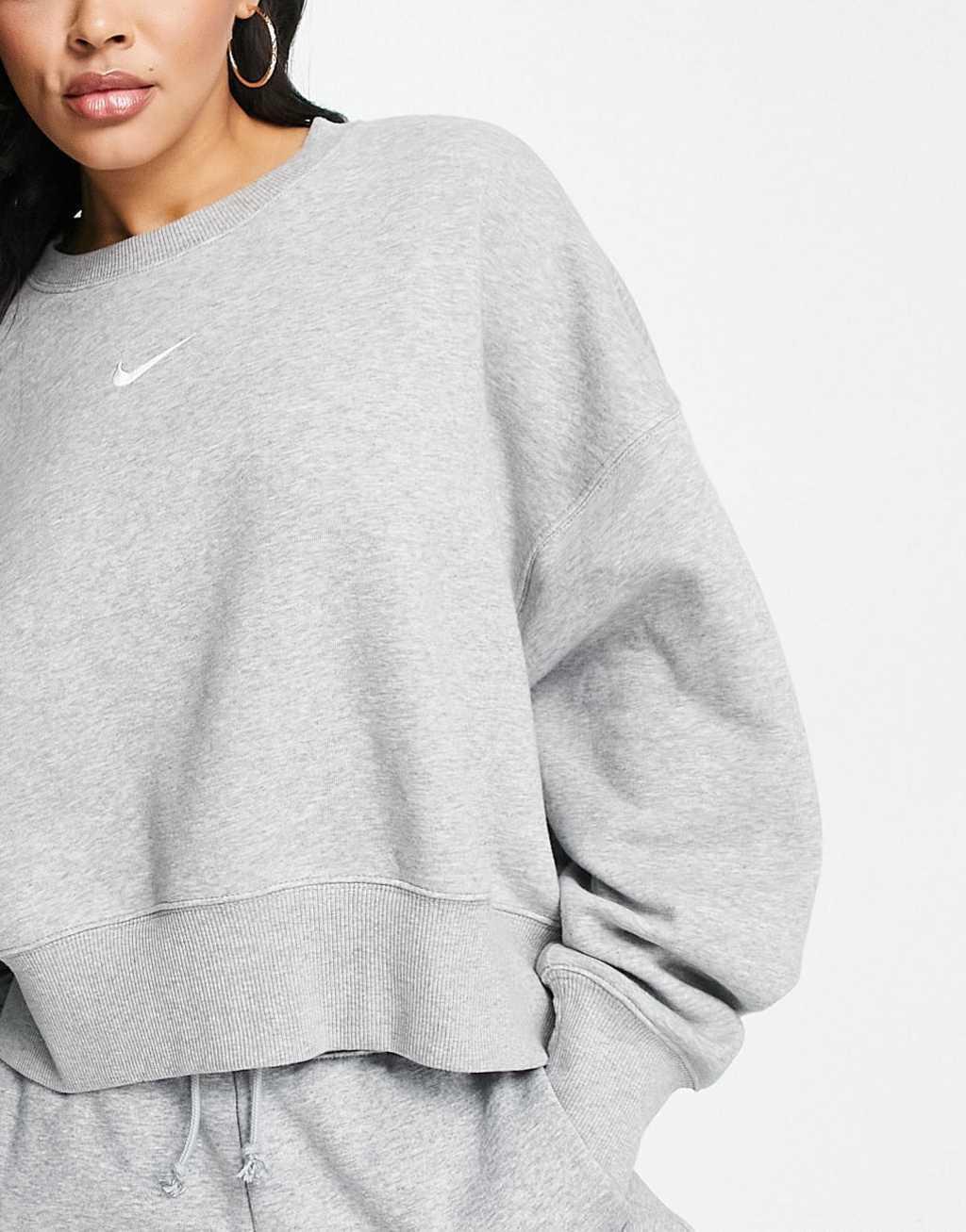 Nike Phoenix Fleece super oversized sweat in gray Product Image