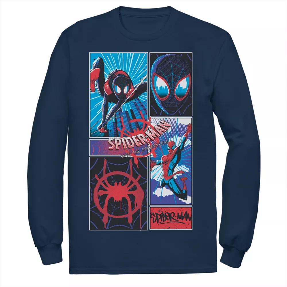 Men's Marvel Spider-Verse Comic Spiders Tee, Size: Small, Blue Product Image