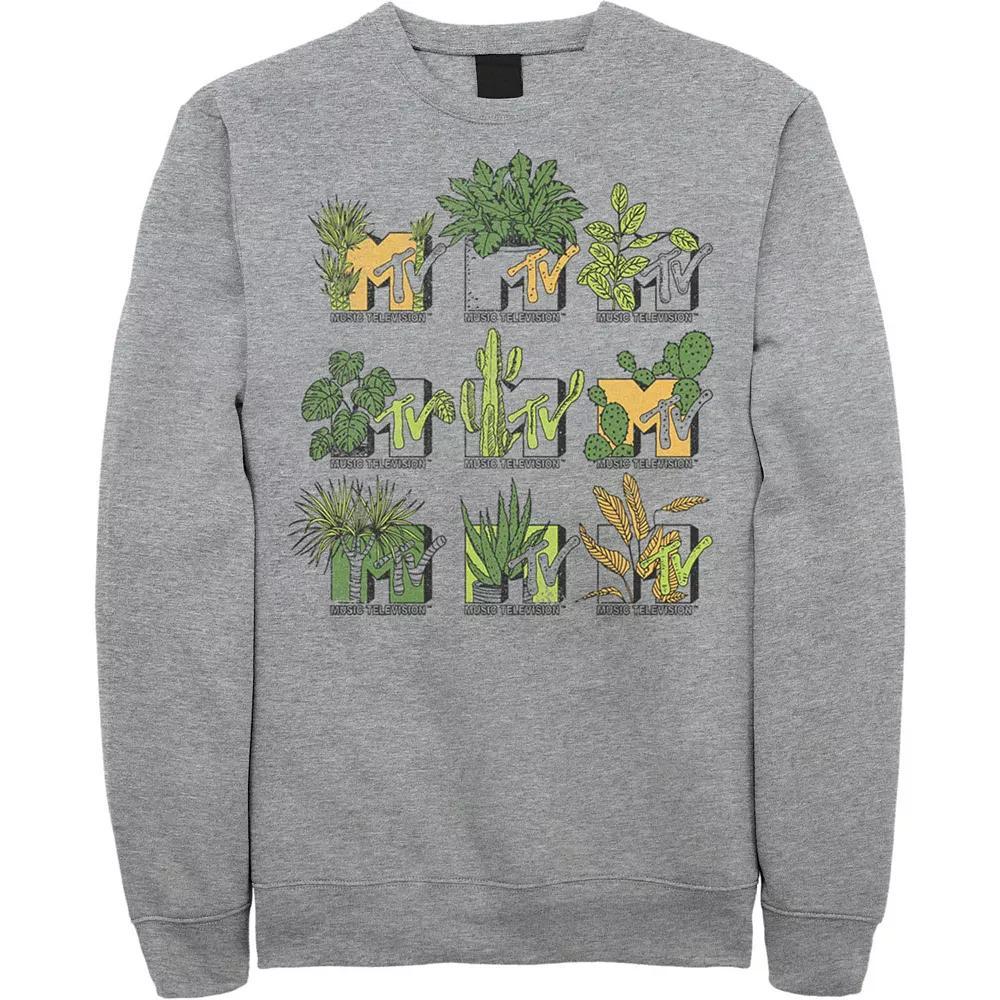 Men's MTV Mtve Succulents Plants Logo Sweatshirt, Size: XXL, Athletic Grey Product Image