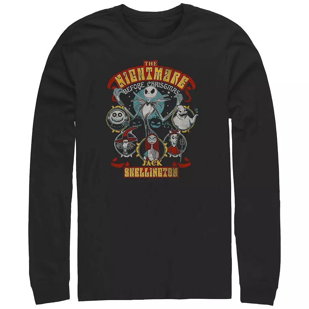 Disney's The Nightmare Before Christmas Lineup Long Sleeve Men's Graphic Tee, Size: 5XB, Black Product Image
