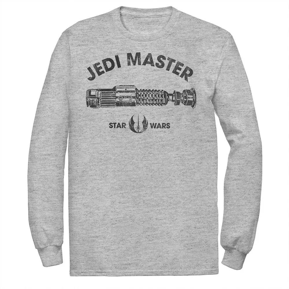 Big & Tall Star Wars Jedi Master Lightsaber Logo Long Sleeve Tee, Men's, Size: Large Tall, Athletic Grey Product Image