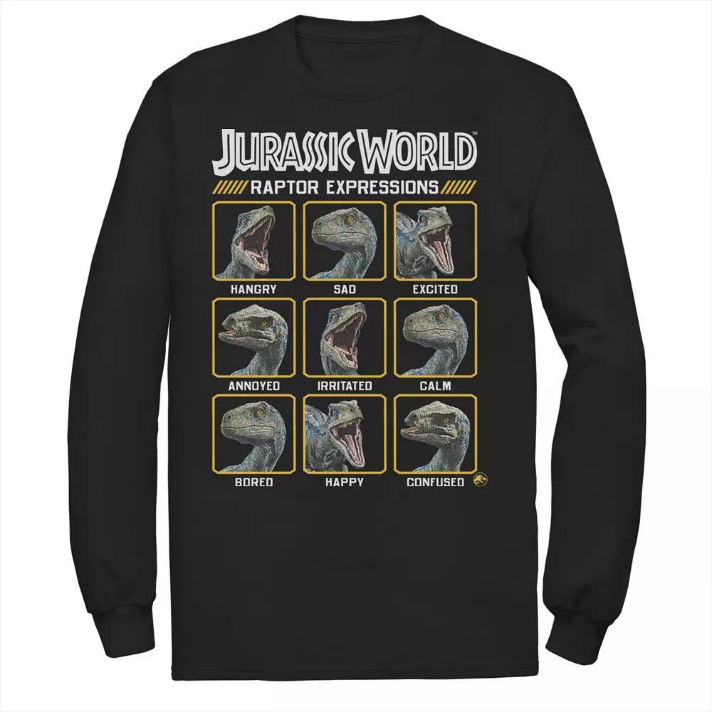 Men's Jurassic World Two Blue Raptor Expressions Tee, Size: Large, Black Product Image