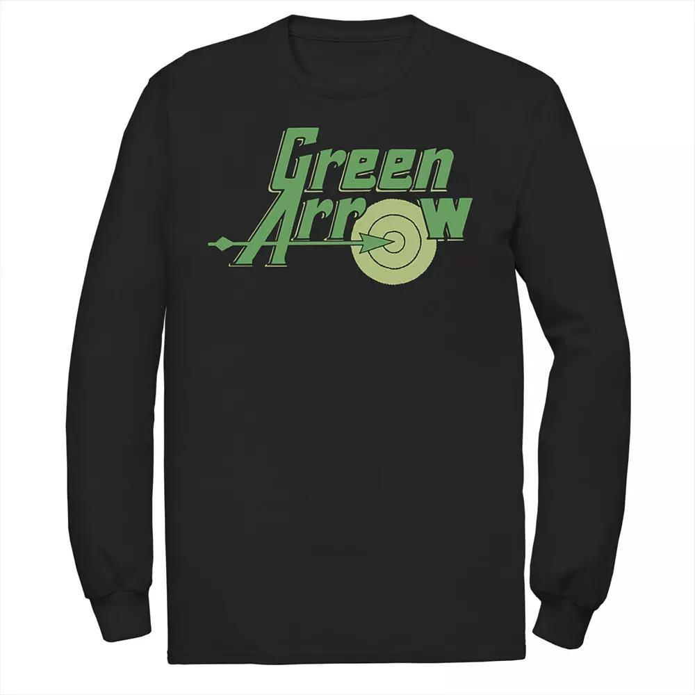 Men's DC Comics The Green Arrow Vintage Text Poster Tee, Size: Medium, Black Product Image