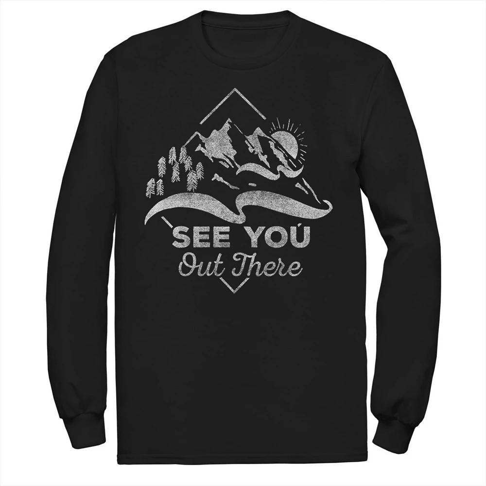 Men's See You Out There Mountain Sunset Theme Tee, Size: Large, Black Product Image