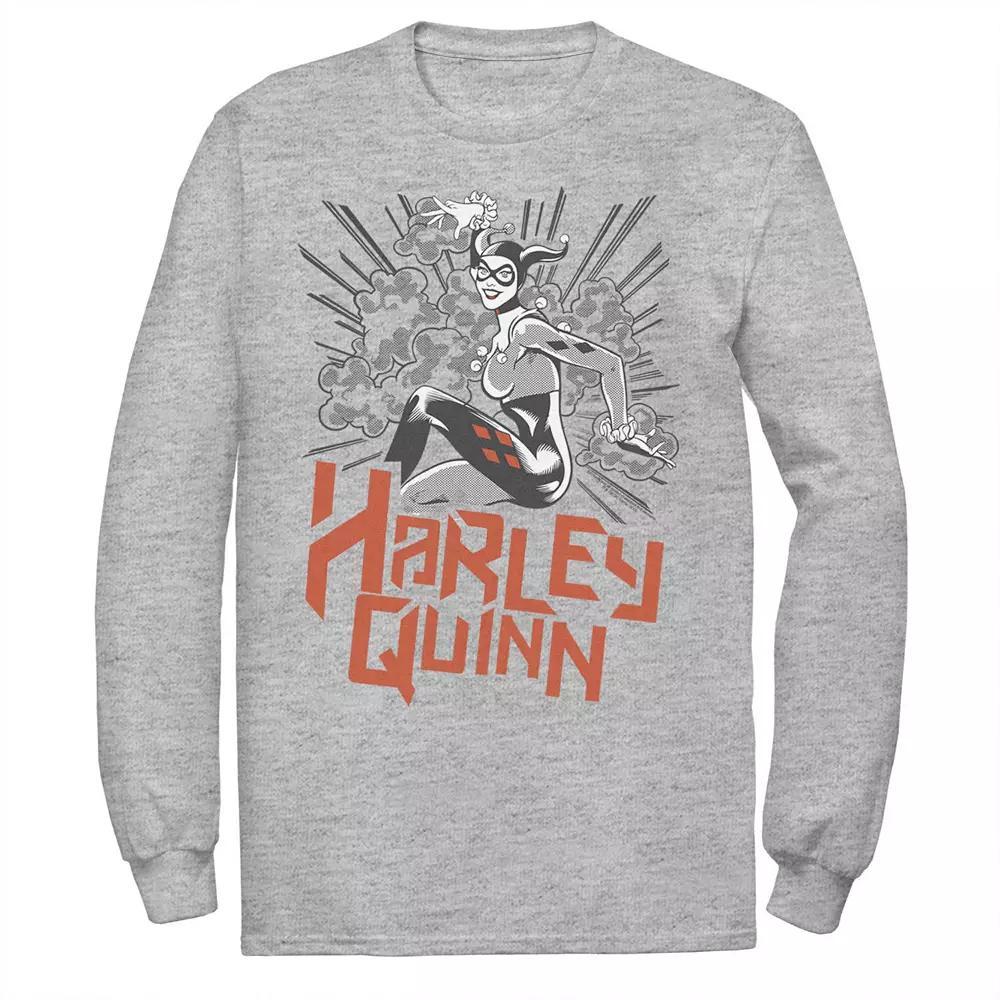 Men's DC Comics Harley Quinn Action Pose Tee, Size: Small, Athletic Grey Product Image