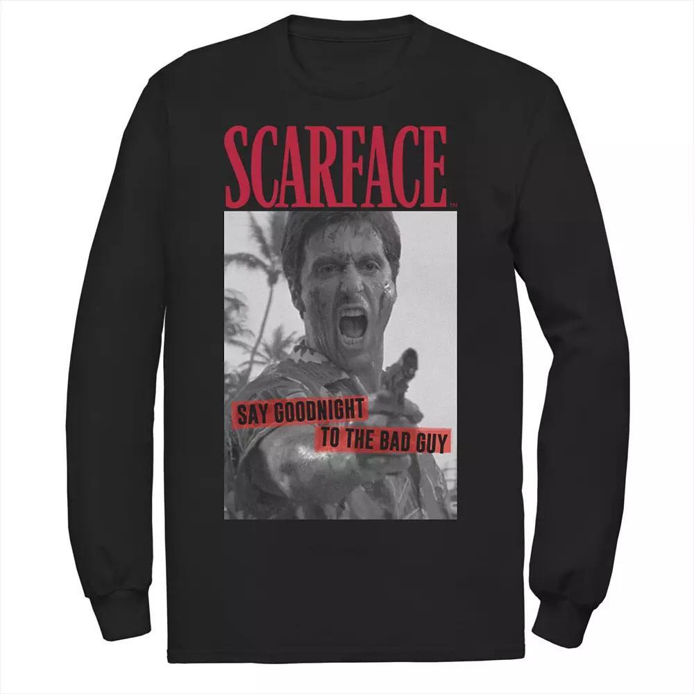 Men's Scarface Say Goodnight To The Bad Guy Photo Tee, Size: Small, Black Product Image