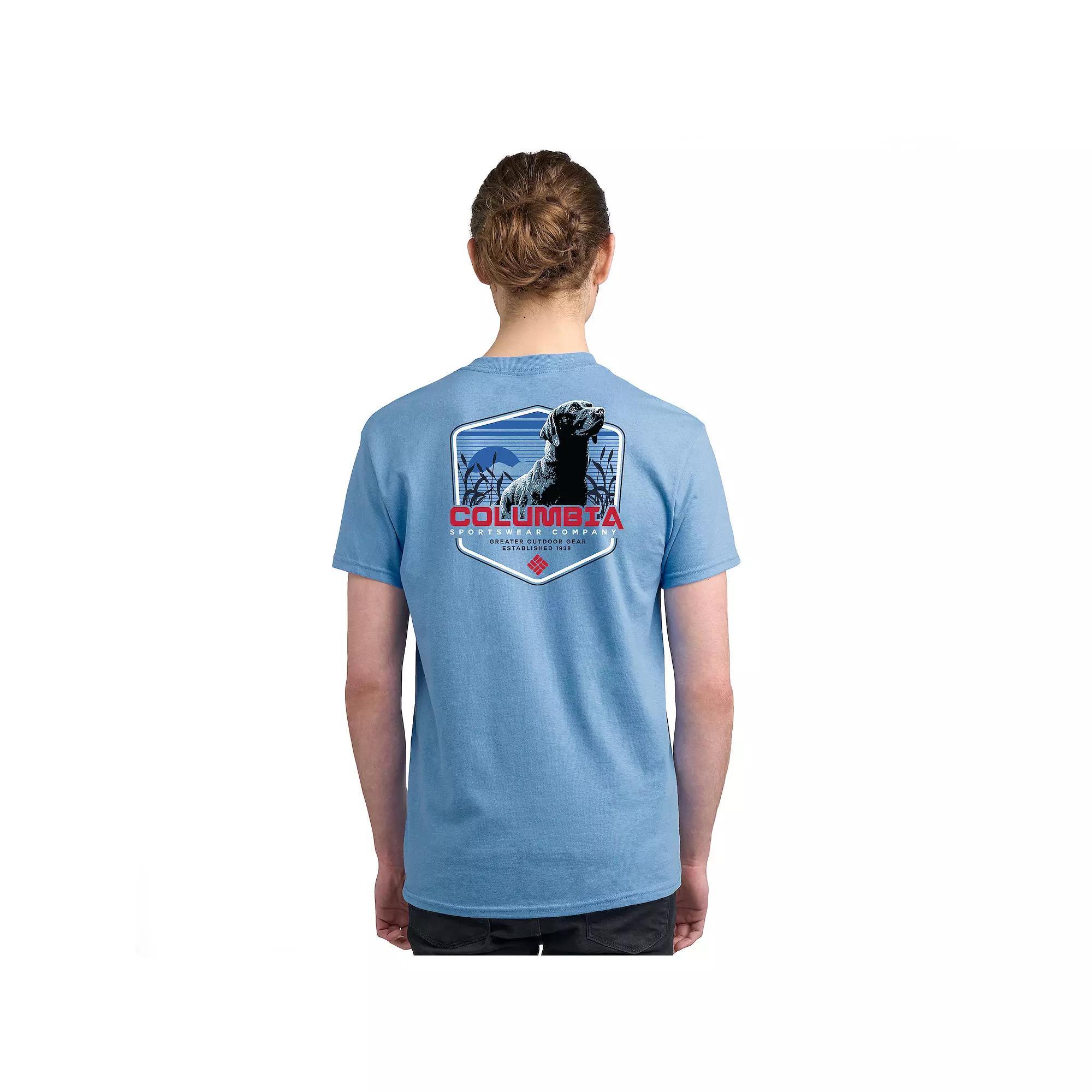 Men's Columbia Short Sleeve Graphic Tee, Size: XXL, Blue Dog Product Image