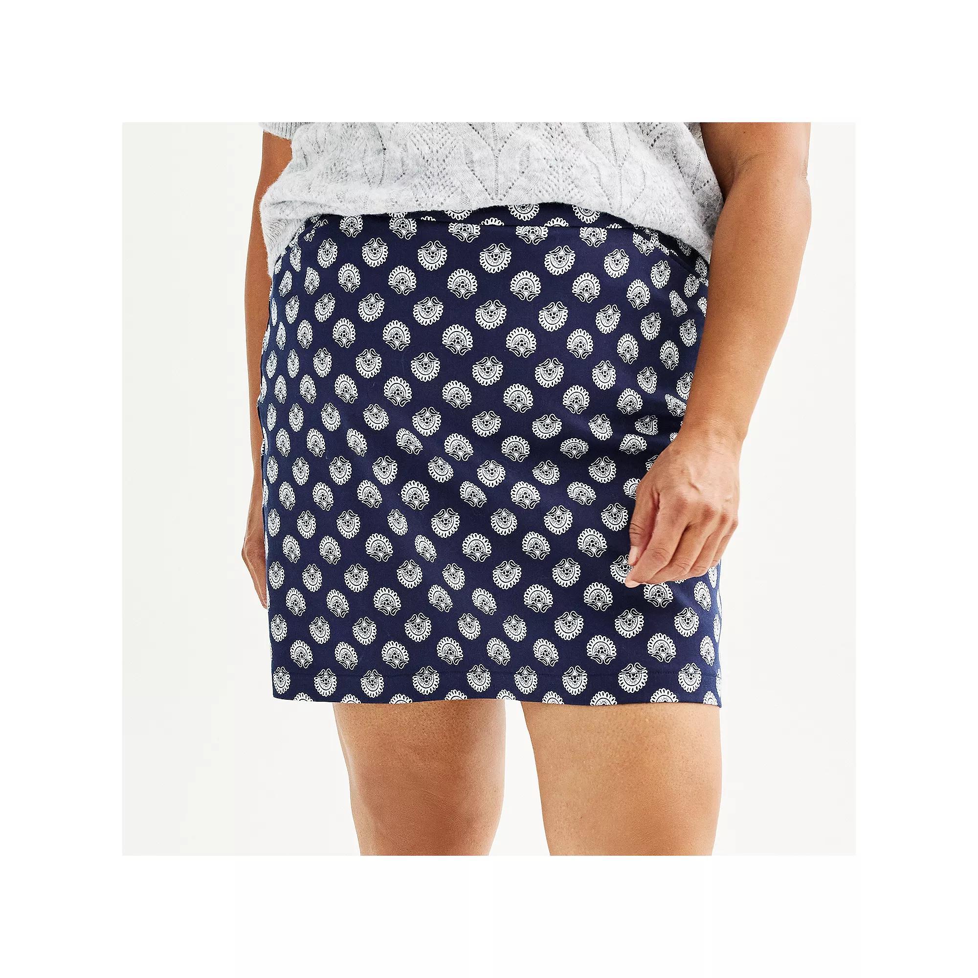 Plus Size Croft & Barrow® Effortless Stretch Skort, Women's, Size: 30 W, Blue Small Paisley Product Image