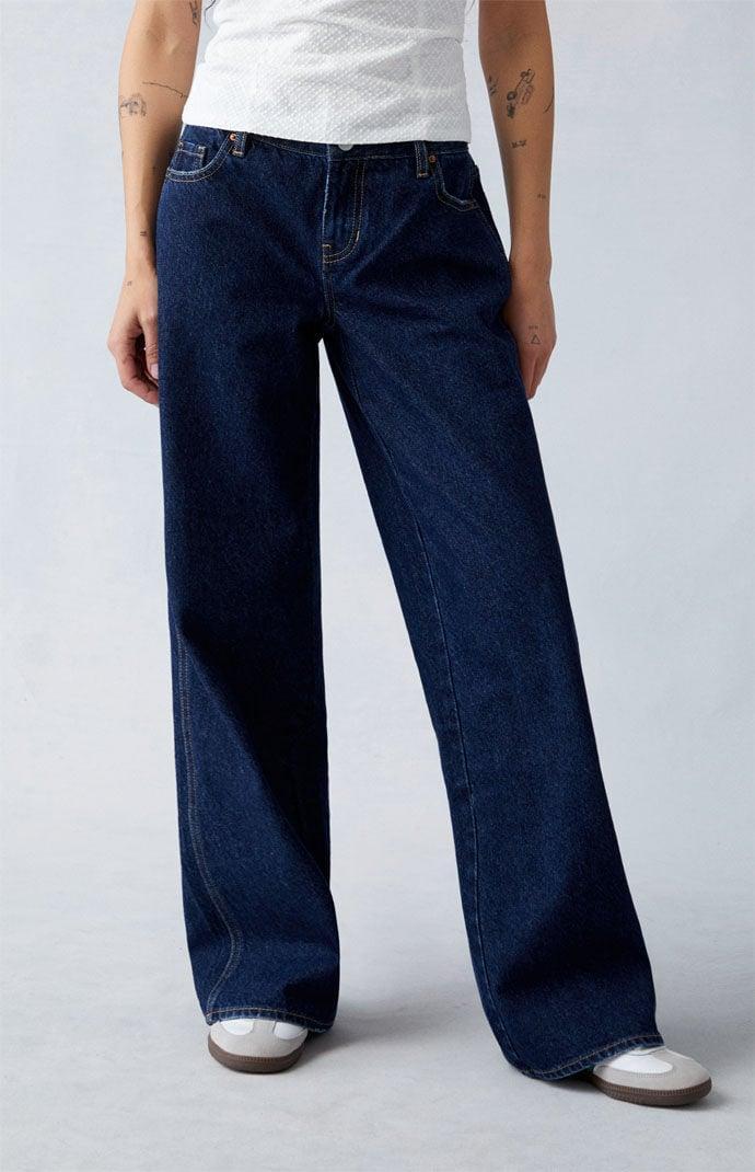 Women's Casey Dark Indigo Low Rise Baggy Jeans Product Image