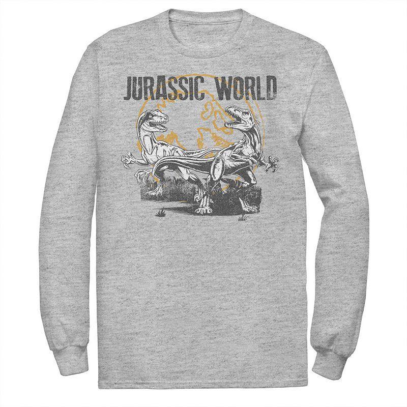 Men's Jurassic World Distressed Raptor Battle Tee, Size: 3XL, Athletic Grey Product Image