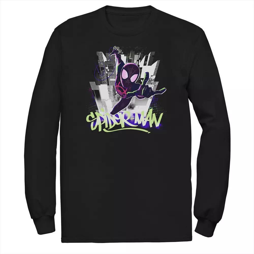 Big & Tall Marvel Spider-Man Spiderverse Graffiti City Tee, Men's, Size: 3XL Tall, Black Product Image