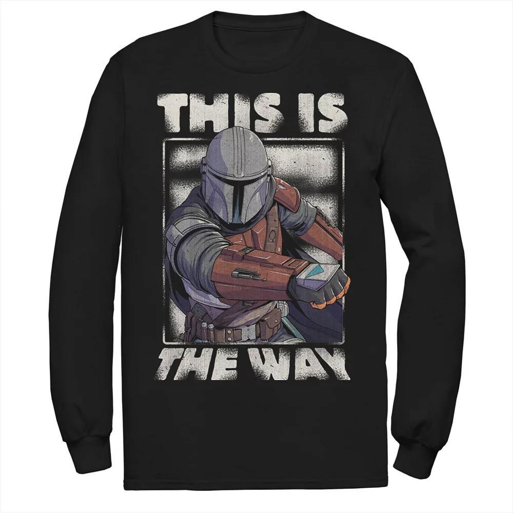 Men's Star Wars The Mandalorian This Is The Way Portrait Long Sleeve Graphic Tee, Size: Large, Blue Product Image
