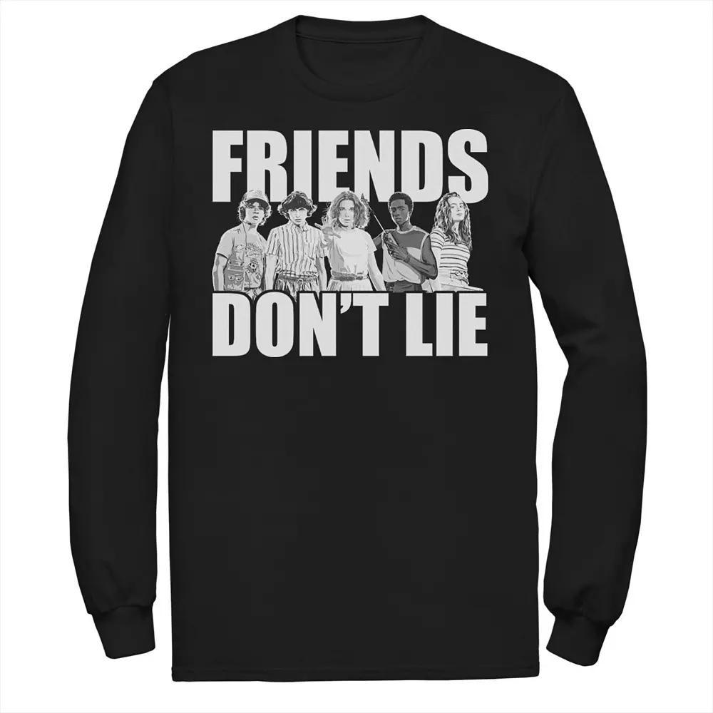 Men's Netflix Stranger Things Friends Don't Lie Group Shot Tee, Size: Large, Black Product Image