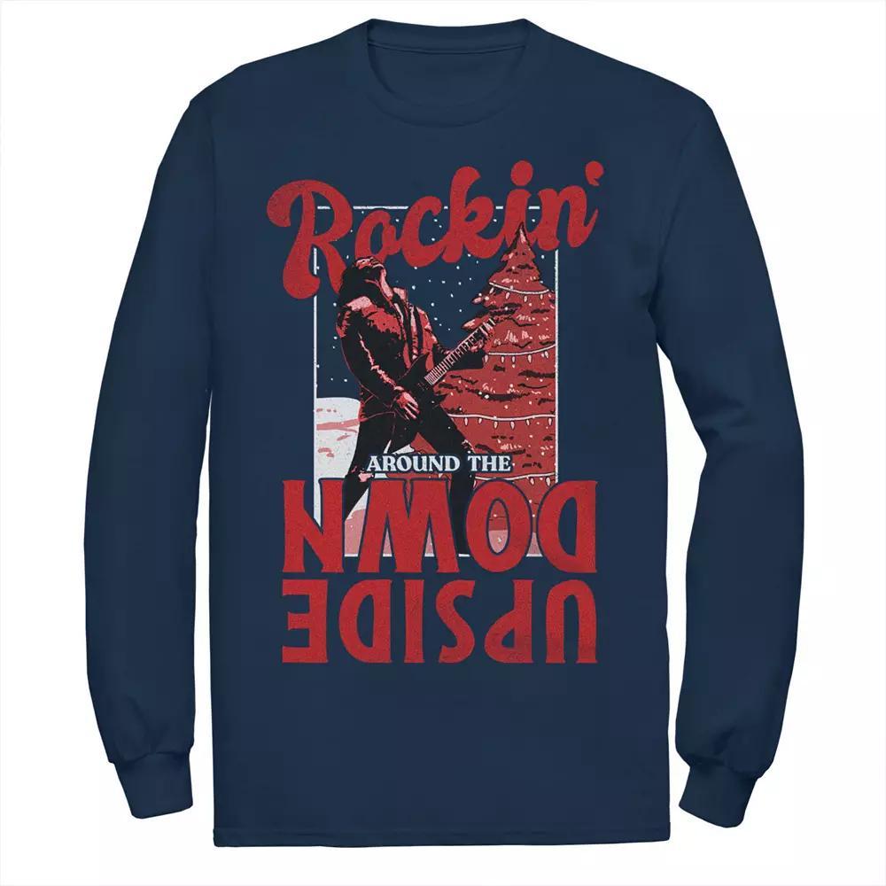 Men's Stranger Things Rockin' Around The Upside Down Graphic Tee, Size: Large, Blue Product Image