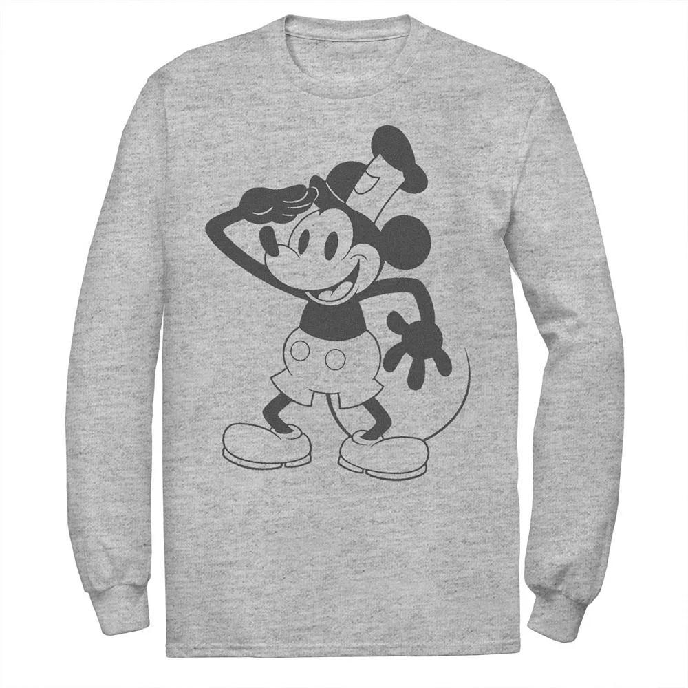 Disney's Mickey Mouse Big & Tall Captain Long Sleeve Graphic Tee, Men's, Size: 5XL, Athletic Grey Product Image