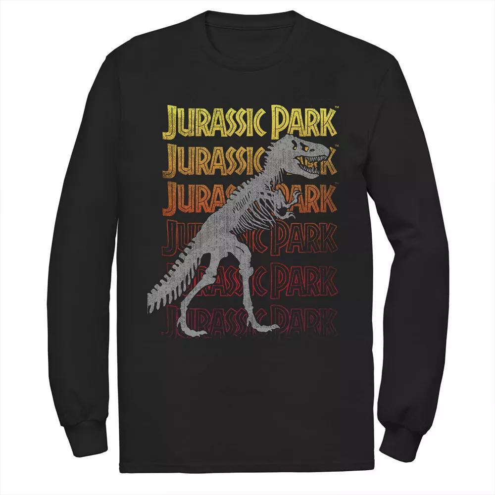 Men's Jurassic Park T-rex Skeleton Over Gradient Text Tee, Size: Large, Black Product Image