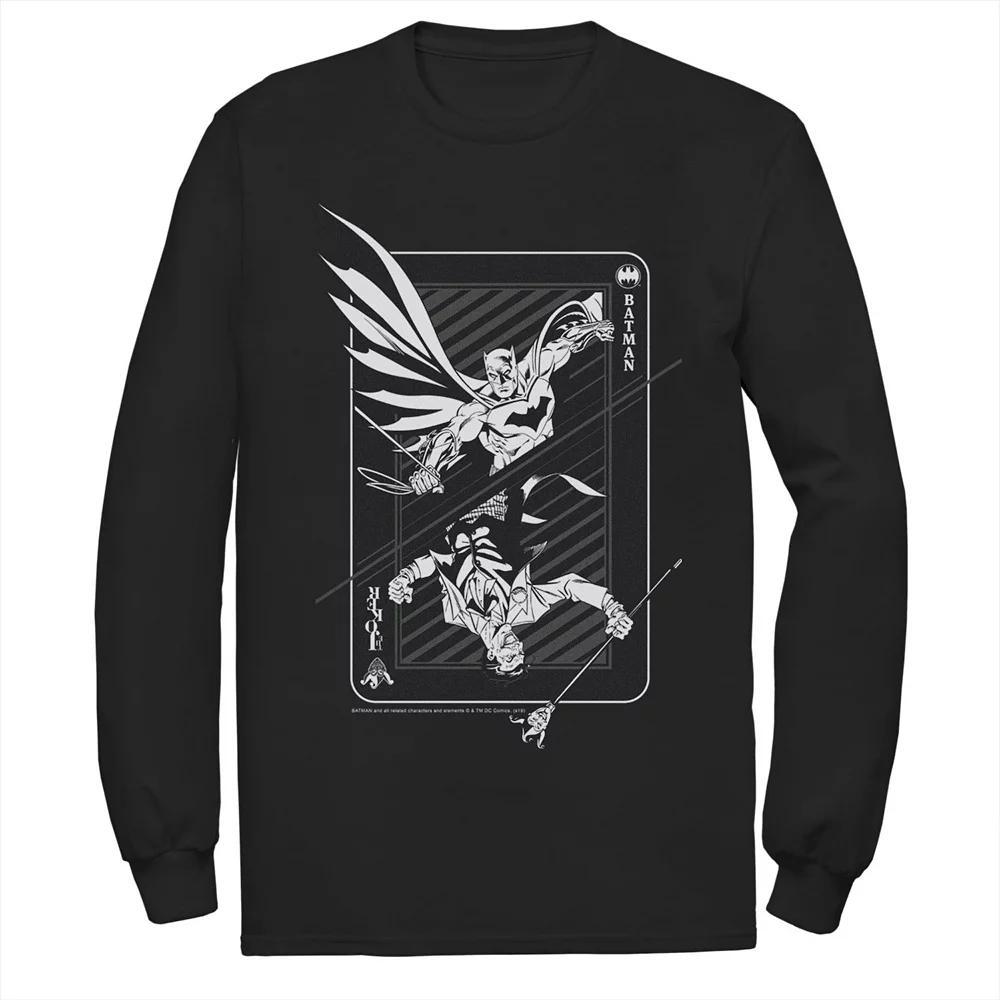 Men's DC Comics Batman And Joker Card Poster Tee, Size: Medium, Black Product Image