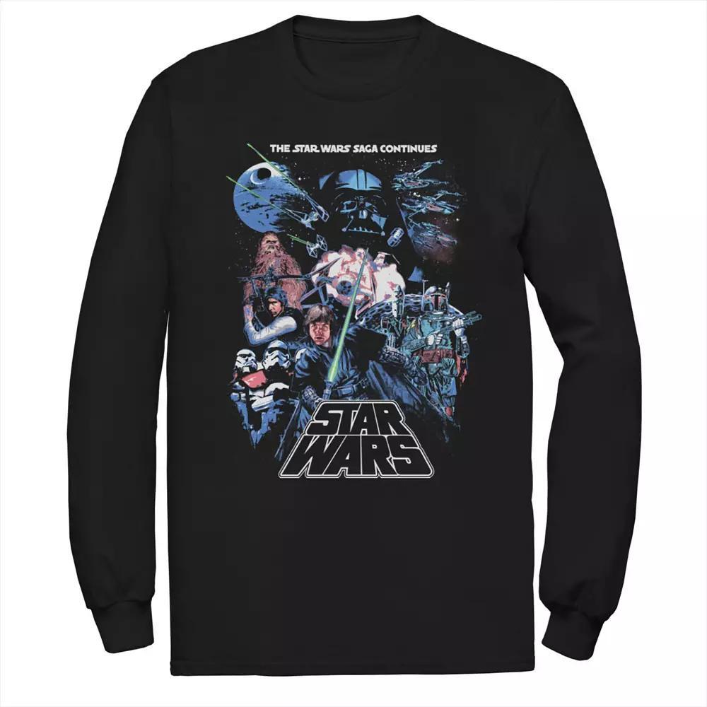 Men's Star Wars The Saga Continues Group Shot Tee, Size: Medium, Black Product Image