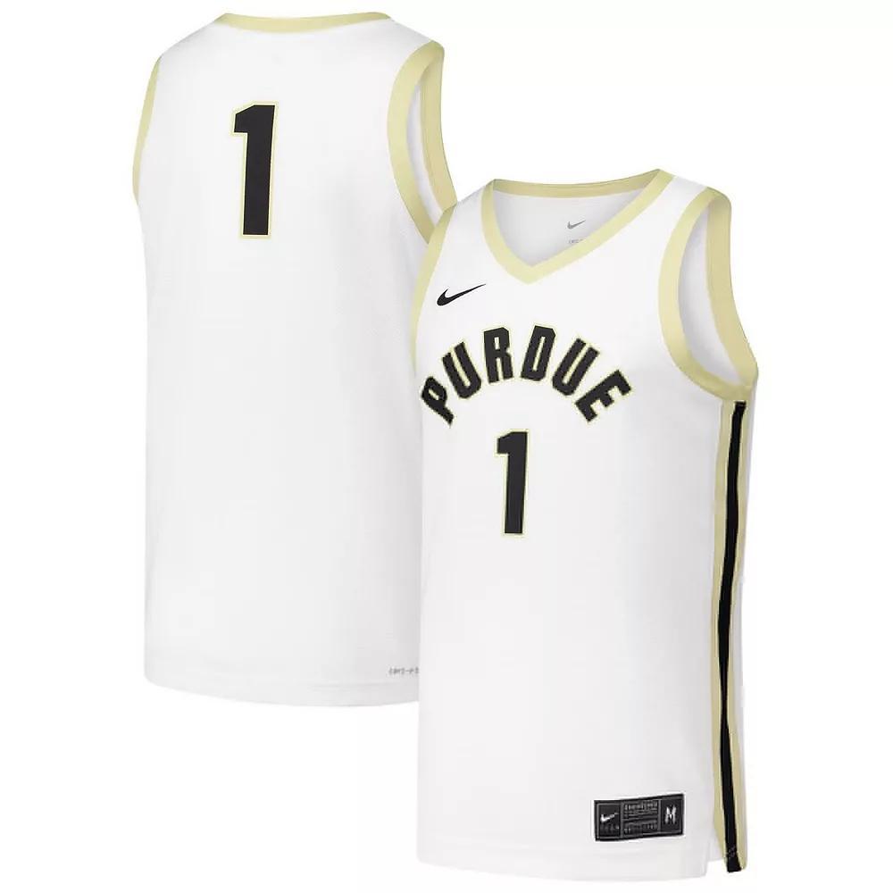 Men's Nike #1 White Purdue Boilermakers  Replica Basketball Jersey, Size: XL Product Image