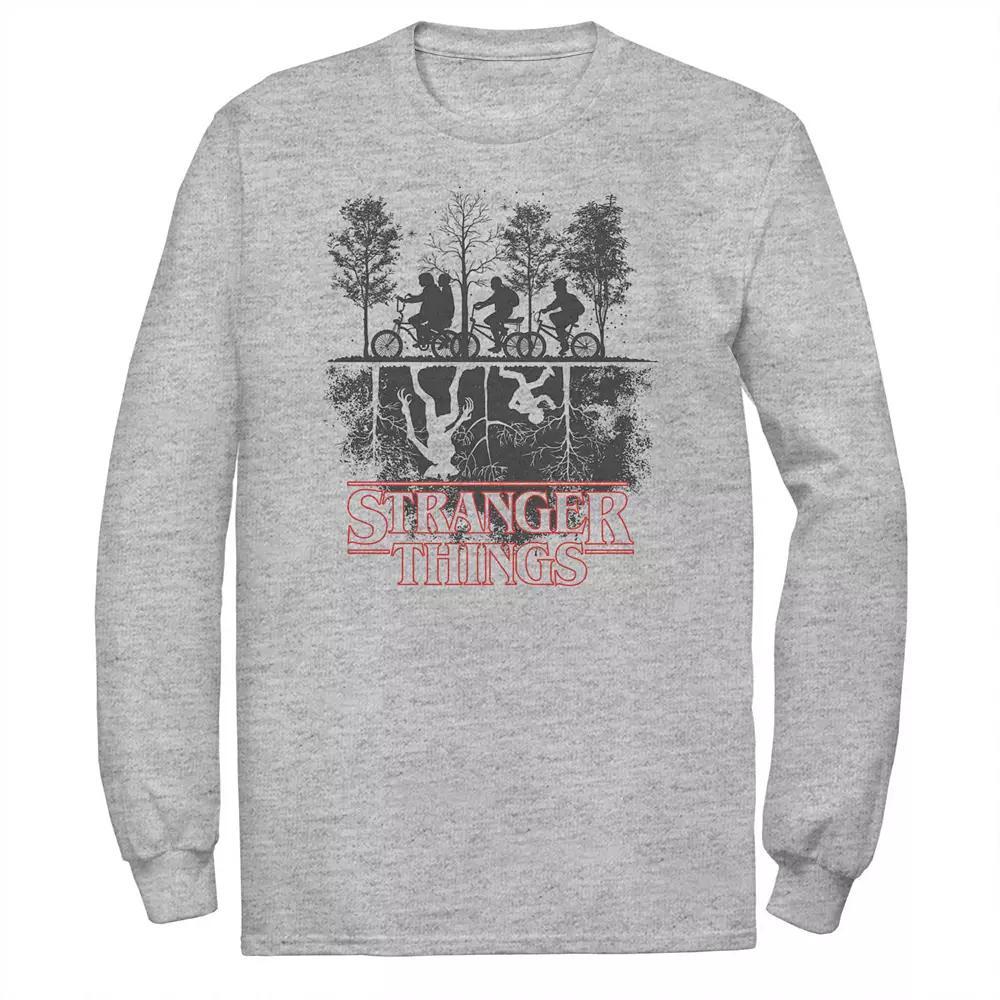 Big & Tall Stranger Things The Upside Down Long Sleeve Tee, Men's, Size: XL Tall, Athletic Grey Product Image