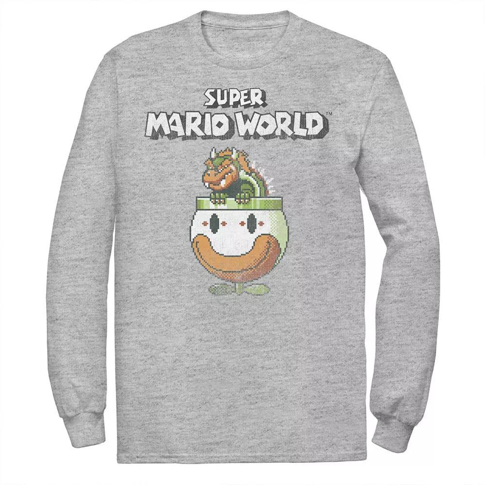 Big & Tall Nintendo Super Mario World Bowser Is King Long Sleeve, Men's, Size: 5XL, Athletic Grey Product Image