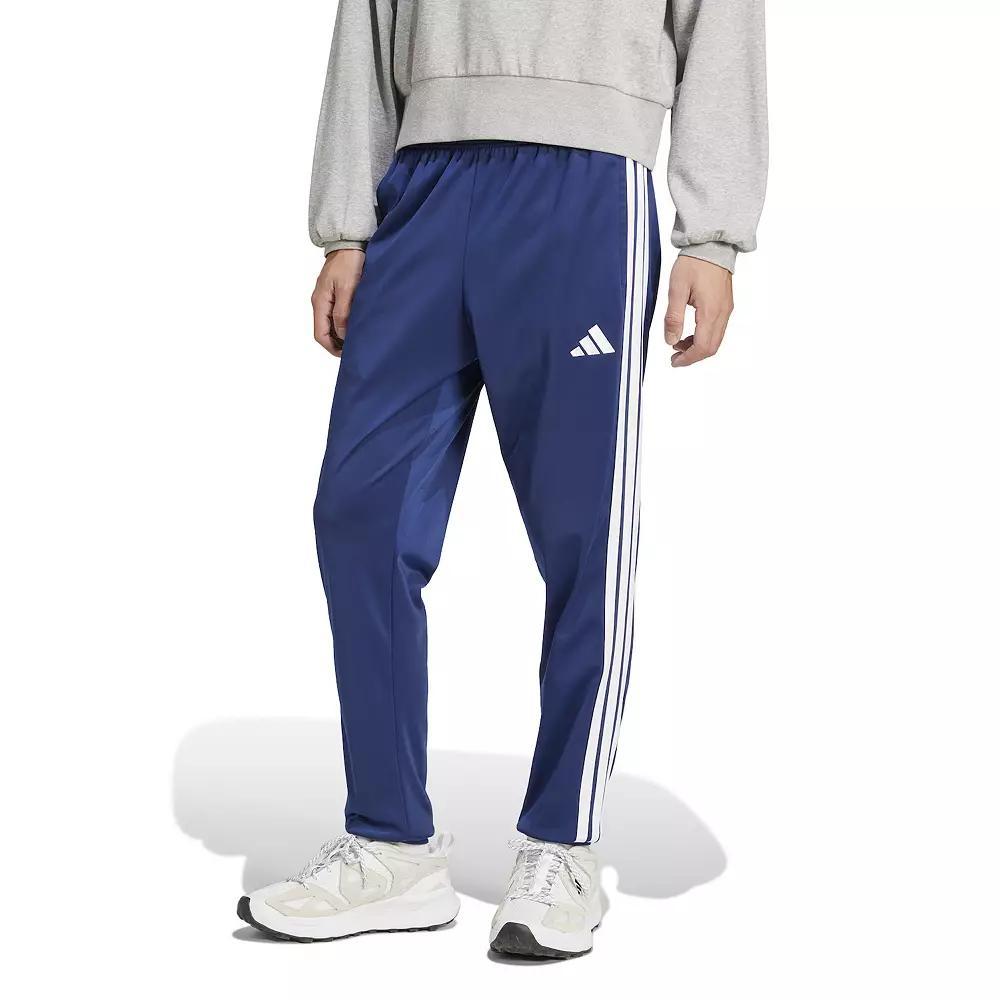 Men's adidas 3-Stripes Tricot Tapered Track Pants, Size: Large, Dark Blue Product Image