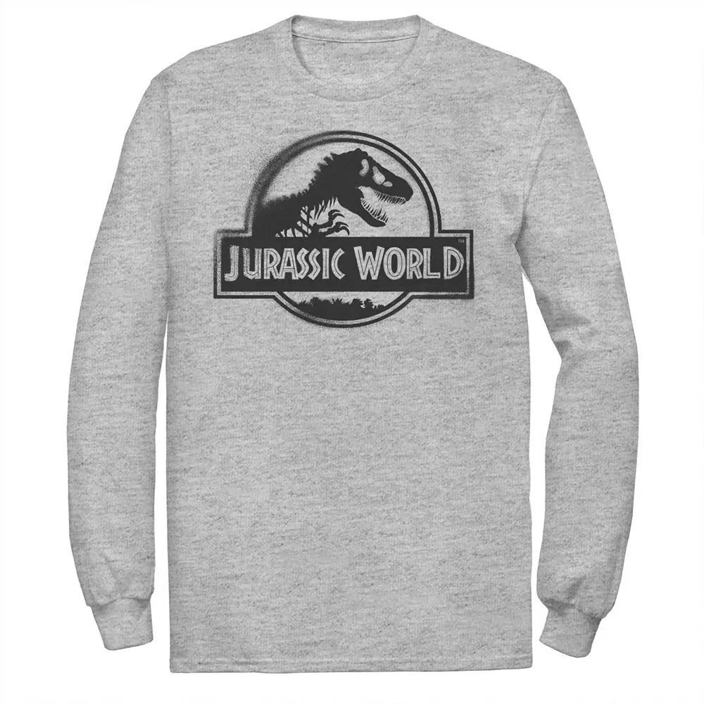 Men's Jurassic World Two Black Spray Paint Logo Tee, Size: XXL, Athletic Grey Product Image